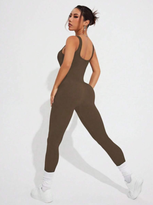 Macacão Fitness Feminino Longo Sem Manga | Ajustado e Confortável