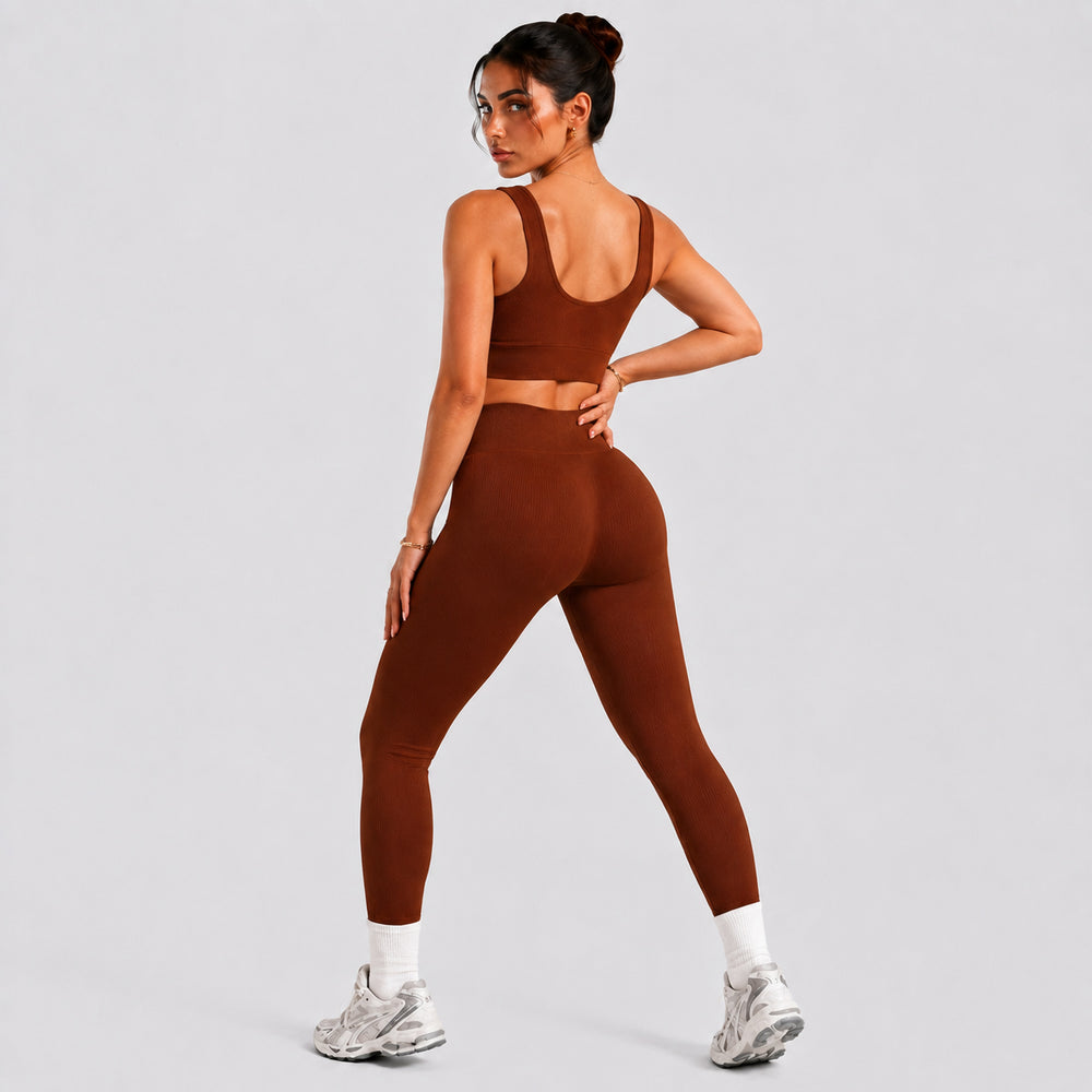 Conjunto Fitness Feminino 2 Peças | Top + Legging Cintura Alta