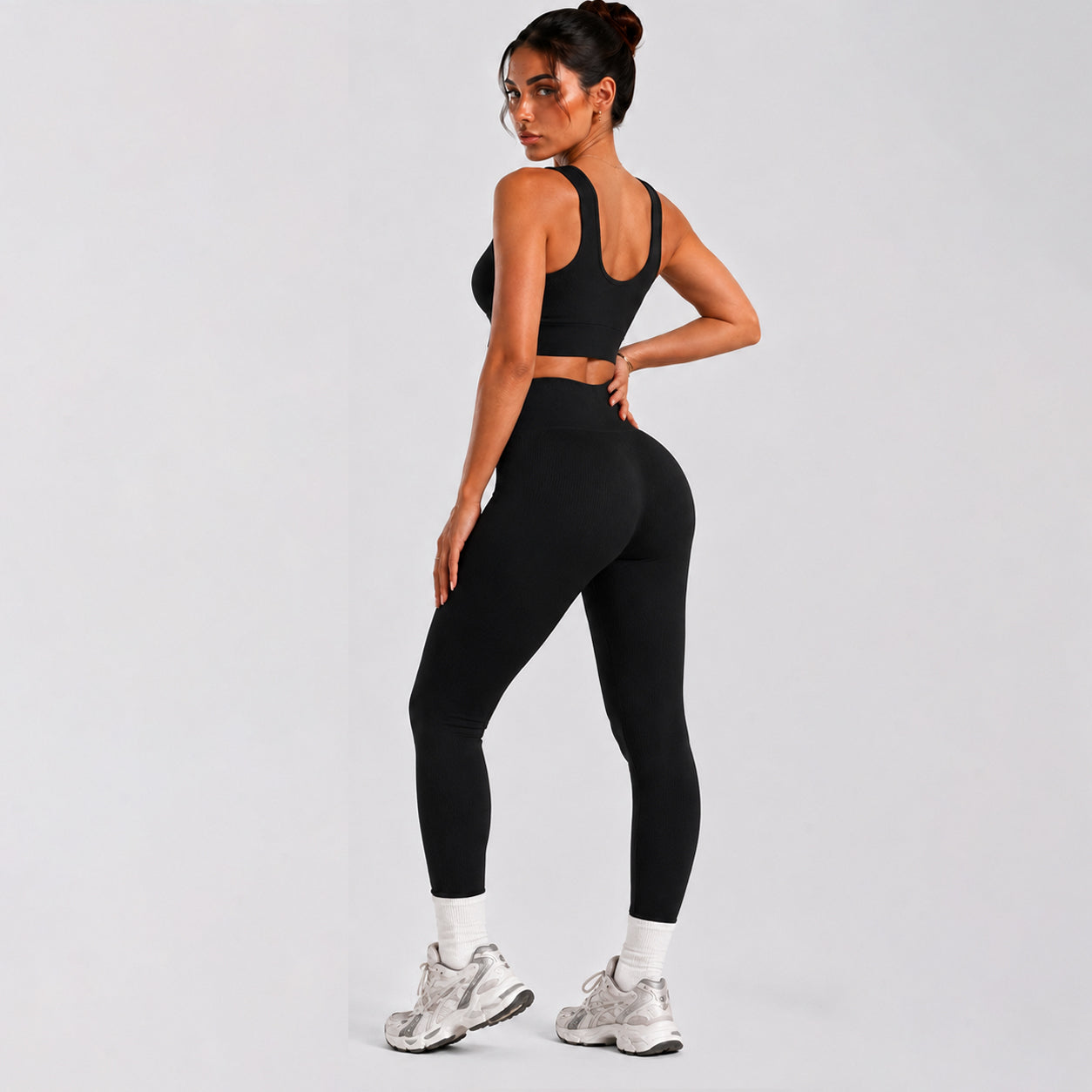 Conjunto Fitness Feminino 2 Peças | Top + Legging Cintura Alta