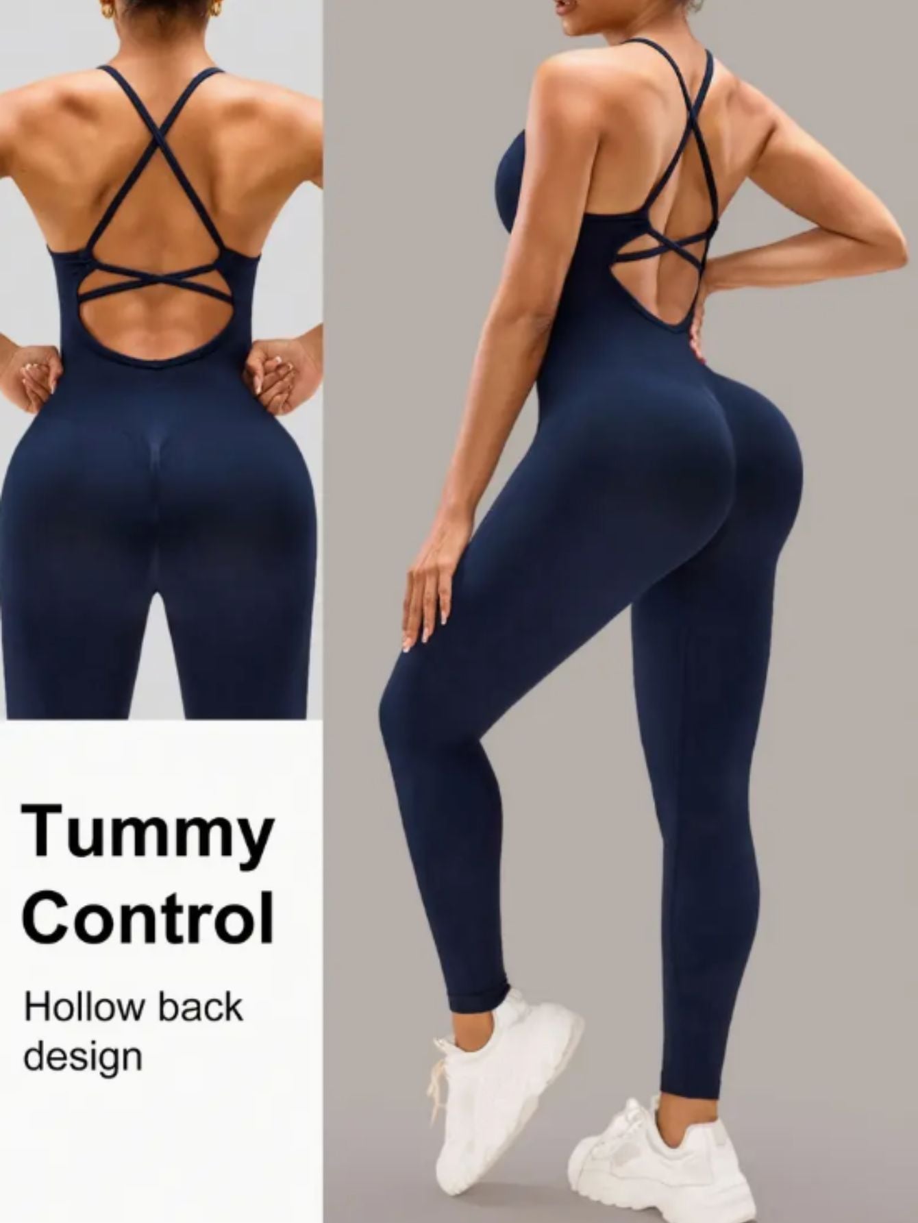 Macacão Fitness Feminino Longo | Alças Finas + Costas Cruzadas