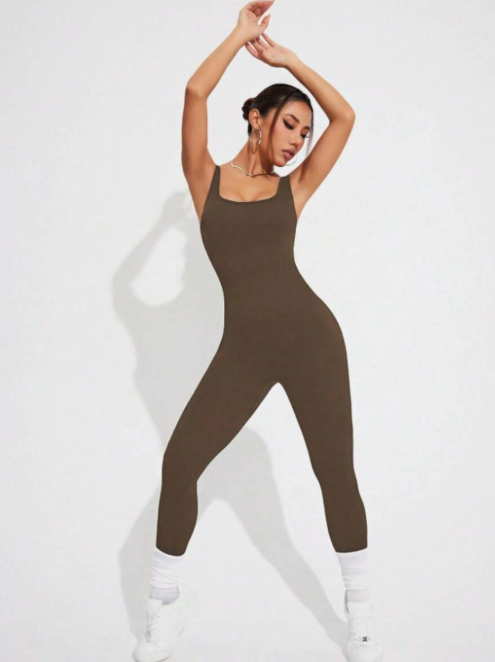 Macacão Fitness Feminino Longo Sem Manga | Ajustado e Confortável