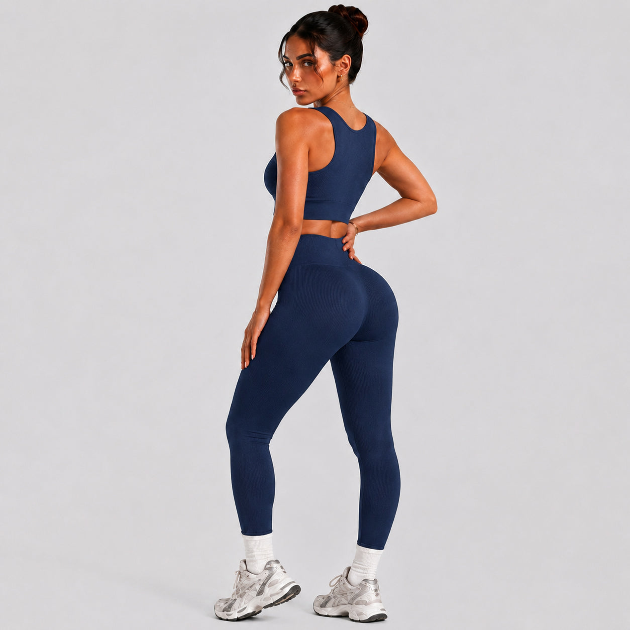 Conjunto Fitness Feminino 2 Peças | Top + Legging Cintura Alta