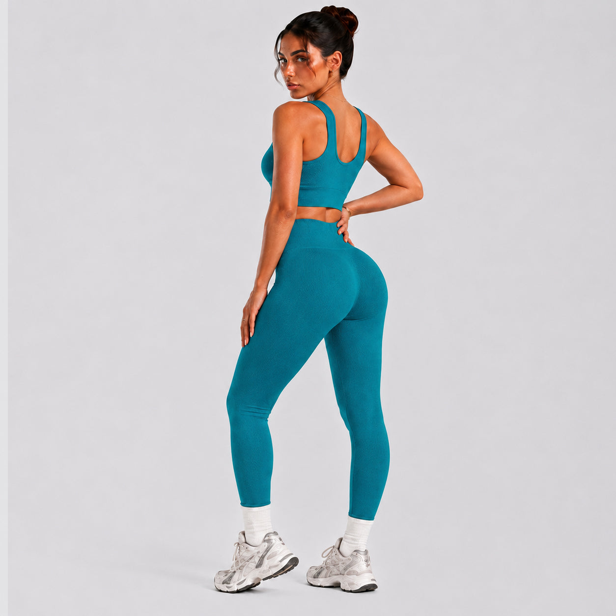 Conjunto Fitness Feminino 2 Peças | Top + Legging Cintura Alta