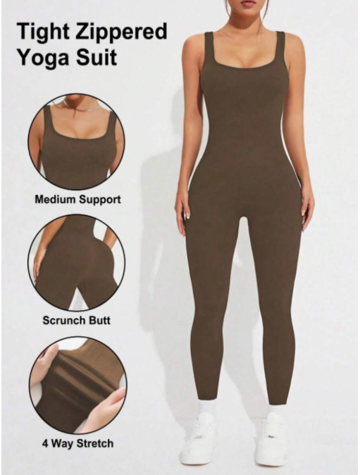 Macacão Fitness Feminino Longo Sem Manga | Ajustado e Confortável