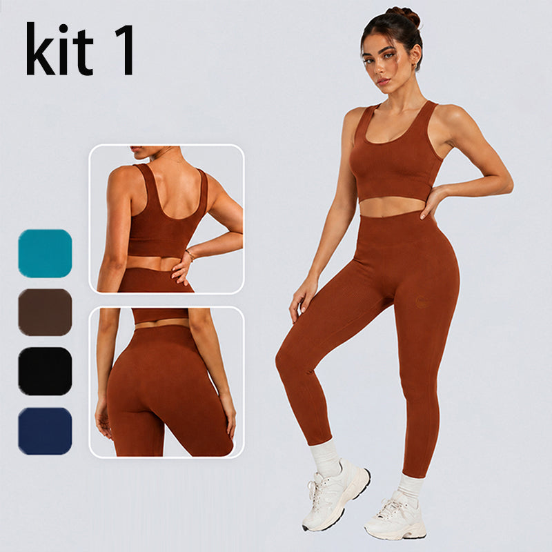 Conjunto Fitness Feminino 2 Peças | Top + Legging Cintura Alta